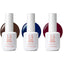 Three bottles of 14 Day Mani gentleGELS gel polish with color swatches on a white background