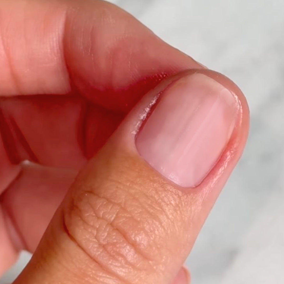 Clean nails prepped for builder gel application.