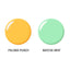 Two color swatches labeled 'Paloma Punch' and 'Matcha Mint' on a white background.
