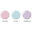 Three pastel color swatches labeled 'Baby Blush', 'Icy Blue', and 'Lavender Milk' on a white background.