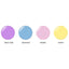 Four color swatches labeled 'Sassy Susie', 'Aqua-Holic', 'Peonies', and 'Butter' on a white background.